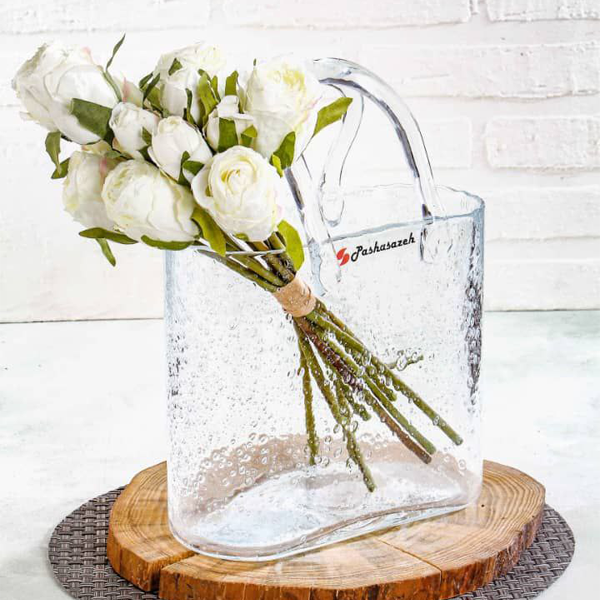 گلدان شیشه ای کیفی طرحدار