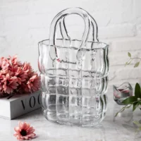 گلدان شیشه ای کیفی مربعی