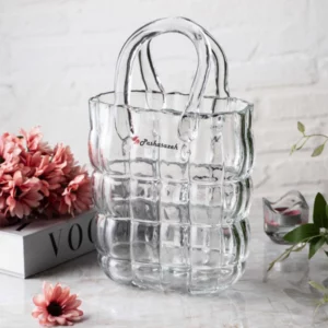 گلدان شیشه ای کیفی مربعی