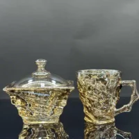 فنجان و قندان کریستال جی سی سی مدل کازابلانکا شامپاینی