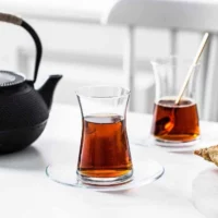 دو تا استکان نعلبکی پاشاباغچه مدل هیبلی