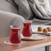 دو عدد استکان نعلبکی پاشاباغچه مدل تایملس
