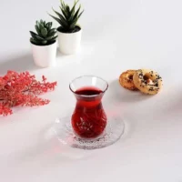 استکان نعلبکی پاشاباغچه مدل تایملس از نمای بالا