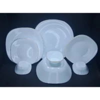 سرویس پذیرایی 6 نفره آرکوپال طرح مربعی لب طلا